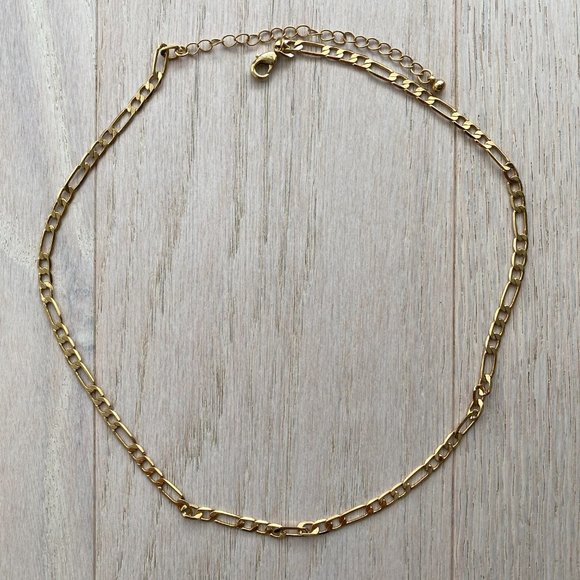 The Banks Gold Plated Necklace (figaro chain 18") - Picture 1 of 3
